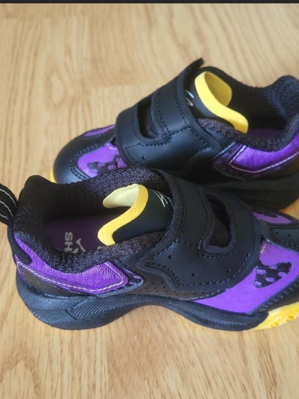 Toddler SHAQ Sneakers in Black, Purple & Yellow - Velcro Closure